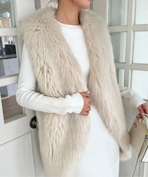 VEGAN FUR GILET IVORY(ヴィーガンファージレ)