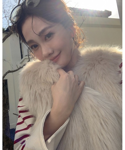 BIRTHDAY BASH(バースデイバッシュ)の「VEGAN FUR GILET IVORY(ヴィーガンファージレ)(その他アウター・レディース・アイボリー・FREE)」の5枚目の写真