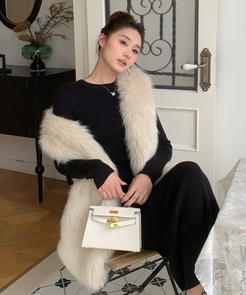 BIRTHDAY BASH(バースデイバッシュ)の「VEGAN FUR GILET IVORY(ヴィーガンファージレ)(その他アウター・レディース・アイボリー・FREE)」の12枚目の写真
