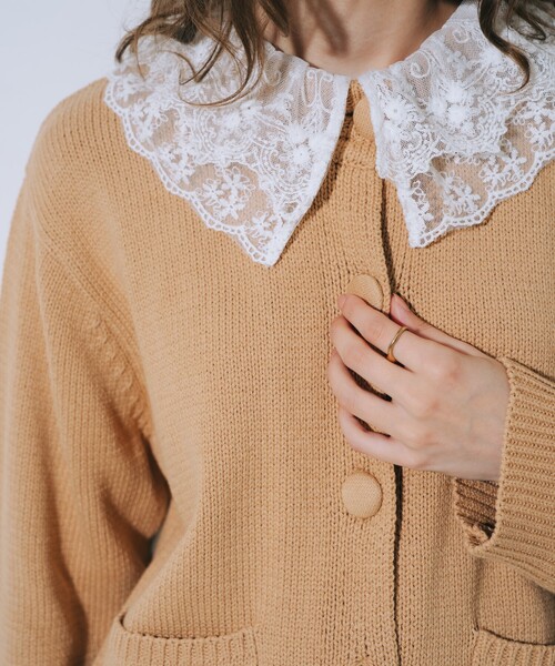 SELFIST(セルフィスト)の「【kariさんコラボ】レース衿カーデ×ミニスカートSET(ワンピース・レディース・ベージュ/チャコールグレー・フリー)」の16枚目の写真