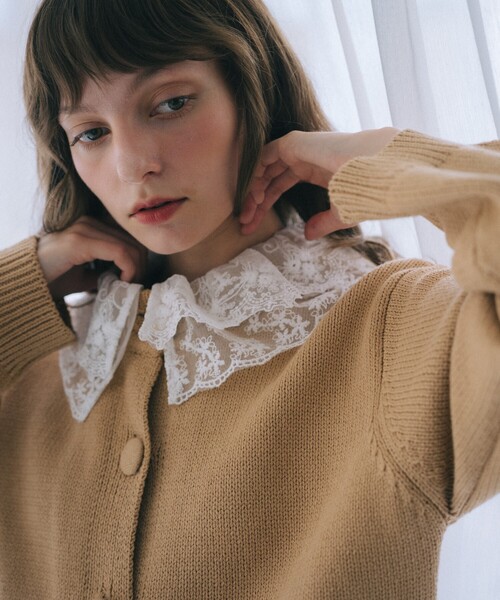 SELFIST(セルフィスト)の「【kariさんコラボ】レース衿カーデ×ミニスカートSET(ワンピース・レディース・ベージュ/チャコールグレー・フリー)」の22枚目の写真