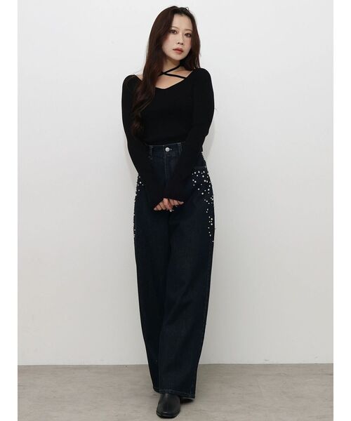 MERCURYDUO(マーキュリーデュオ)の「リブチョーカーニット(ニット/セーター・レディース・ブラック/レッド・FREE)」の20枚目の写真