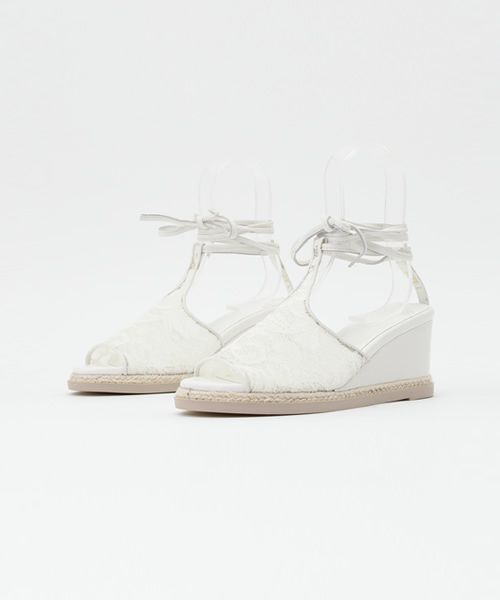 NINE（ナイン）の「レザーレースエスパドリーユ（サンダル・レディース・ネイビー/ブラック/ホワイト・MEDIUM/SMALL/LARGE）」の2枚目の写真