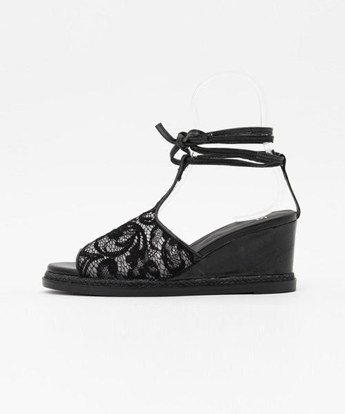 NINE（ナイン）の「レザーレースエスパドリーユ（サンダル・レディース・ネイビー/ブラック/ホワイト・MEDIUM/SMALL/LARGE）」の10枚目の写真