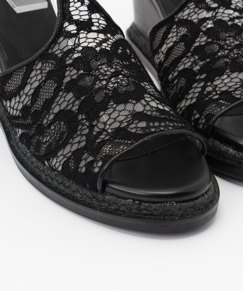 NINE（ナイン）の「レザーレースエスパドリーユ（サンダル・レディース・ネイビー/ブラック/ホワイト・MEDIUM/SMALL/LARGE）」の6枚目の写真