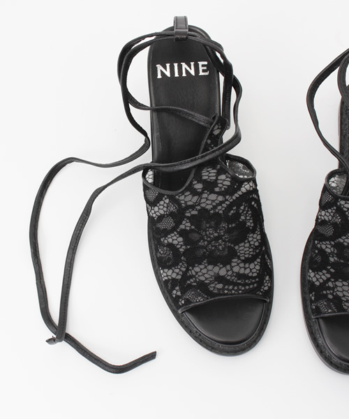 NINE（ナイン）の「レザーレースエスパドリーユ（サンダル・レディース・ネイビー/ブラック/ホワイト・MEDIUM/SMALL/LARGE）」の9枚目の写真