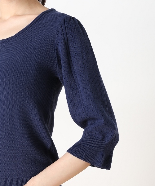 Spick & Span（スピックアンドスパン）の「12Gアイレットテンジクプルオーバー◆（ニット/セーター・レディース・ネイビー/サックスブルー/ホワイト・FREE）」の10枚目の写真