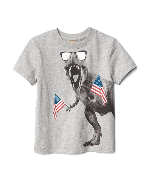 GAP（ギャップ）の「Gap アメリカーナ半袖スラブTシャツ（Tシャツ/カットソー・キッズ・ブルー/レッド/ホワイト系その他/オフホワイト/グレー・90cm/80ｃｍ/95cm/100cm/105cm/110cm）」の4枚目の写真