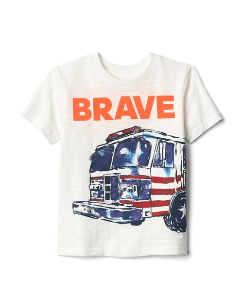 GAP（ギャップ）の「Gap アメリカーナ半袖スラブTシャツ（Tシャツ/カットソー・キッズ・ブルー/レッド/ホワイト系その他/オフホワイト/グレー・90cm/80ｃｍ/95cm/100cm/105cm/110cm）」の2枚目の写真