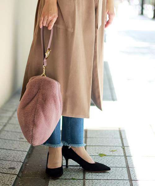 le.coeur blanc（ルクールブラン）の「ラウンドファーストラップバッグ（ハンドバッグ・レディース・ピンク/グレー・FREE）」の4枚目の写真