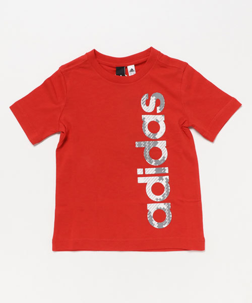 adidas（アディダス）の「Boys ESS グラフィックリニアロゴ Tシャツ（Tシャツ/カットソー・キッズ・レッド/ブラック/ホワイト/ネイビー・130/140/110/120/150/160）」の4枚目の写真
