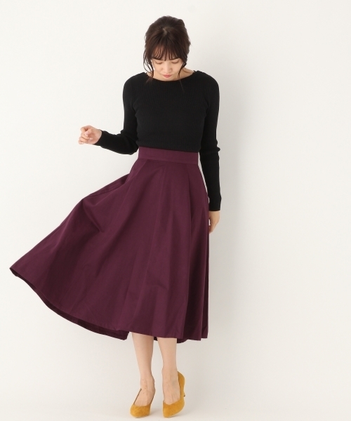 A part by（アパートバイ）の「TCNグログランフレアスカート 770686 （スカート・レディース・グリーン/アイボリー/マスタード/キャメル/パープル/ピンク・LARGE/MEDIUM）」の12枚目の写真