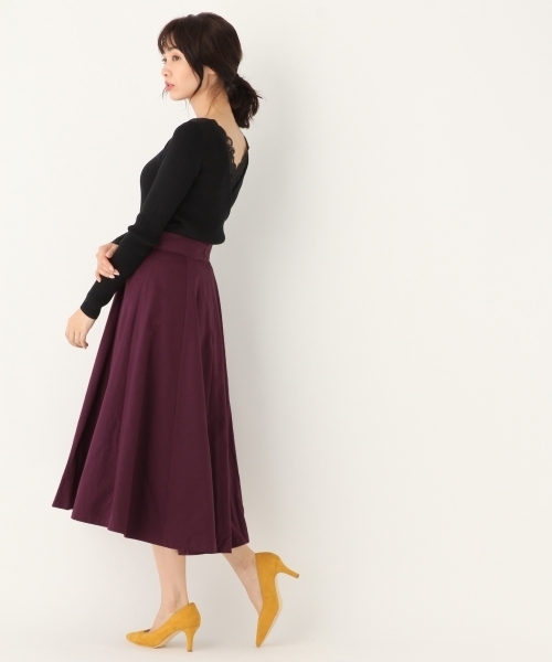 A part by（アパートバイ）の「TCNグログランフレアスカート 770686 （スカート・レディース・グリーン/アイボリー/マスタード/キャメル/パープル/ピンク・LARGE/MEDIUM）」の13枚目の写真