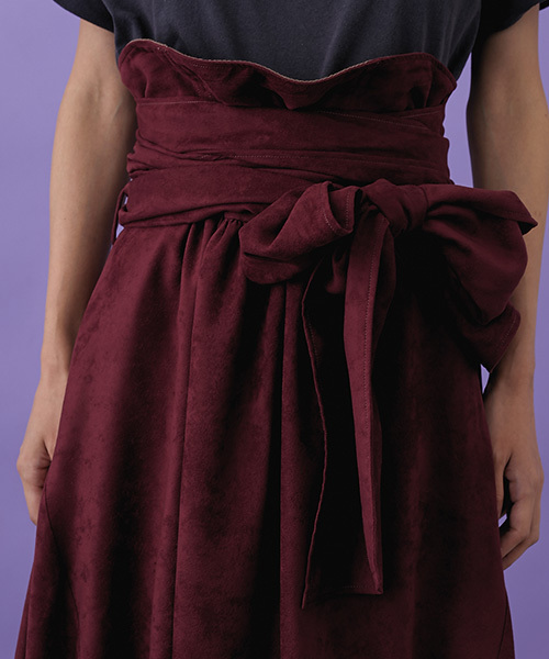 STUDIOUS(ステュディオス)の「【STUDIOUS】スウェードハイウエストリボンスカート(スカート・レディース・バーガンディー/ネイビー/カーキ・1/0)」の9枚目の写真