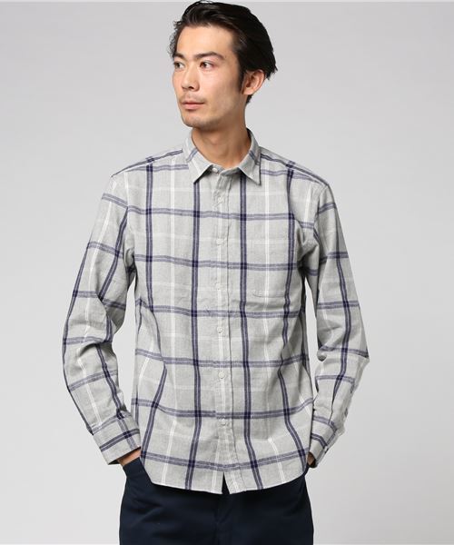 GLOSTER(グロスター)の「シャギーチェックシャツ(シャツ/ブラウス・メンズ・ネイビー/レッド/グレー・L/M/S/XL)」の2枚目の写真