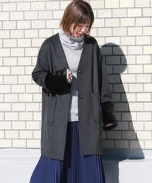 Another Edition | フェイクファースリーブVネックコート(その他アウター)