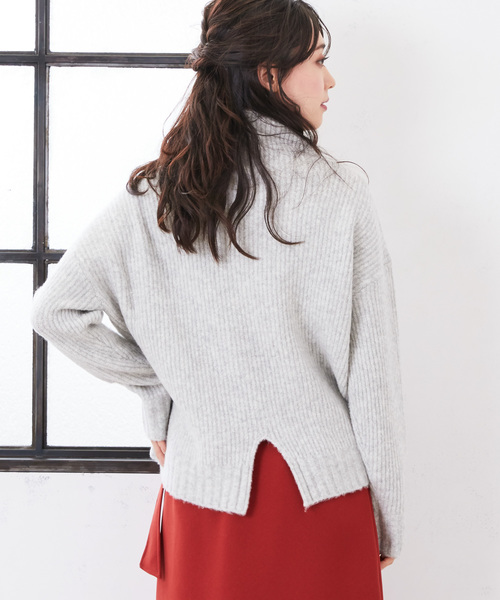RIVE DROITE（リヴドロワ）の「バックスリットハイネックニット（ニット/セーター・レディース・ライトグレー・FREE）」の7枚目の写真