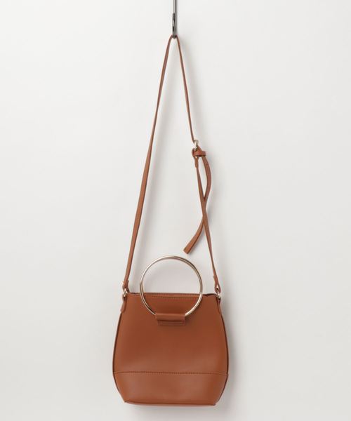 PLAIN CLOTHING（プレーンクロージング）の「ゴールドハンドル2wayバッグ（ショルダーバッグ・レディース・キャメル/ベージュ/グレー/ブラック/ワイン・FREE）」の8枚目の写真