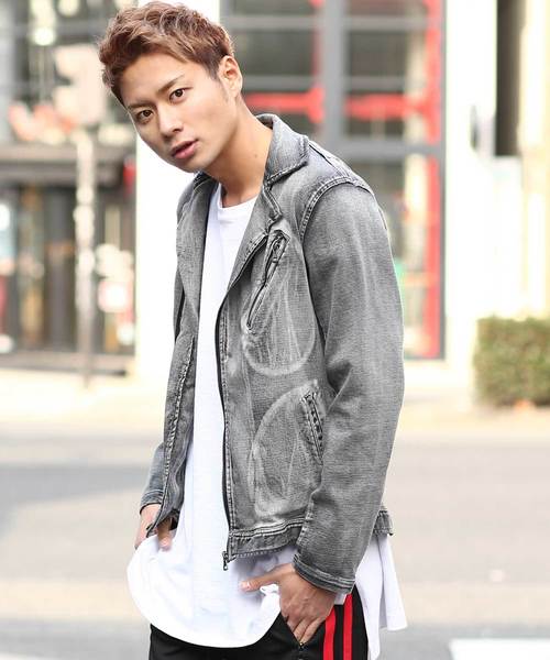 improves(インプローブス)の「ストレッチデニムダブルライダースジャケット(デニムジャケット)」|グレー