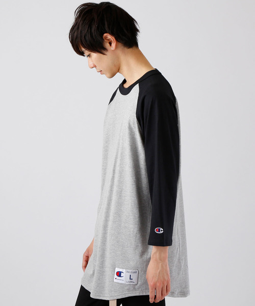 Champion(チャンピオン)の「Champion Authentic Raglan Baseball T-SHIRTS /チャンピオン コットン ベースボール ラグラン Tシャツ(3/4スリーブ)(Tシャツ/カットソー・メンズ・ホワイト×ネイビー/グレー系その他/グレー系その他2/ホワイト系その他/ホワイト×ブラック/ホワイト×グリーン・XL/S/M/L)」の17枚目の写真