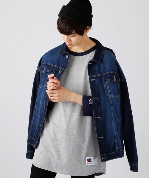 Champion(チャンピオン)の「Champion Authentic Raglan Baseball T-SHIRTS /チャンピオン コットン ベースボール ラグラン Tシャツ(3/4スリーブ)(Tシャツ/カットソー・メンズ・ホワイト×ネイビー/グレー系その他/グレー系その他2/ホワイト系その他/ホワイト×ブラック/ホワイト×グリーン・XL/S/M/L)」の8枚目の写真