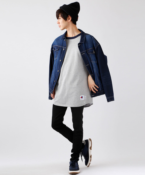 Champion(チャンピオン)の「Champion Authentic Raglan Baseball T-SHIRTS /チャンピオン コットン ベースボール ラグラン Tシャツ(3/4スリーブ)(Tシャツ/カットソー・メンズ・ホワイト×ネイビー/グレー系その他/グレー系その他2/ホワイト系その他/ホワイト×ブラック/ホワイト×グリーン・XL/S/M/L)」の7枚目の写真