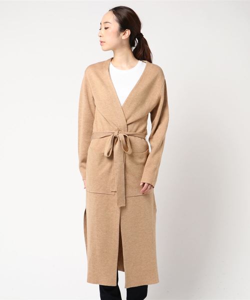 collex(コレックス)の「コットンロングニットカーディガン(ニット/セーター)」|ベージュ