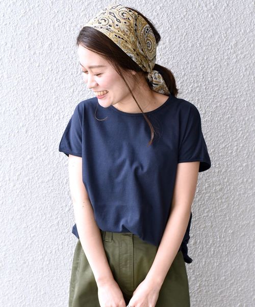 SHIPS Days（シップスデイズ）の「SHIPS Days STANDARD:ソフトコットンクルーネックTEE◆（Tシャツ/カットソー・レディース・ホワイト/ライトグレー/ベージュ/ネイビー/ライトブルー/ラベンダー/ブラック/パープル/キャメル・S～Ｍ/M～Ｌ）」の6枚目の写真