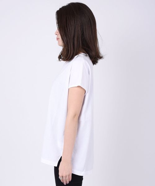 SHIPS Days（シップスデイズ）の「SHIPS Days STANDARD:ソフトコットンクルーネックTEE◆（Tシャツ/カットソー・レディース・ホワイト/ライトグレー/ベージュ/ネイビー/ライトブルー/ラベンダー/ブラック/パープル/キャメル・S～Ｍ/M～Ｌ）」の14枚目の写真