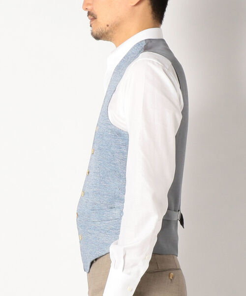 SHIPS（シップス）の「SD: ジャージー リネン メランジ ベスト（ライトブルー）（ベスト・メンズ・ライトブルー・SMALL/MEDIUM/LARGE/X-LARGE）」の2枚目の写真