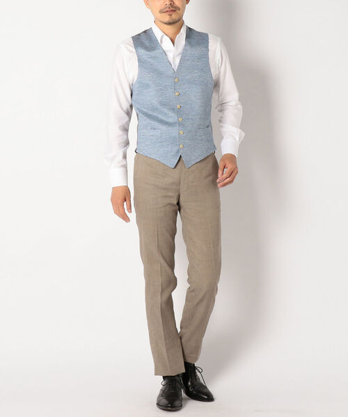 SHIPS（シップス）の「SD: ジャージー リネン メランジ ベスト（ライトブルー）（ベスト・メンズ・ライトブルー・SMALL/MEDIUM/LARGE/X-LARGE）」の4枚目の写真