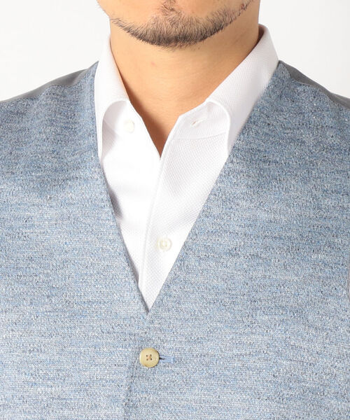 SHIPS（シップス）の「SD: ジャージー リネン メランジ ベスト（ライトブルー）（ベスト・メンズ・ライトブルー・SMALL/MEDIUM/LARGE/X-LARGE）」の5枚目の写真