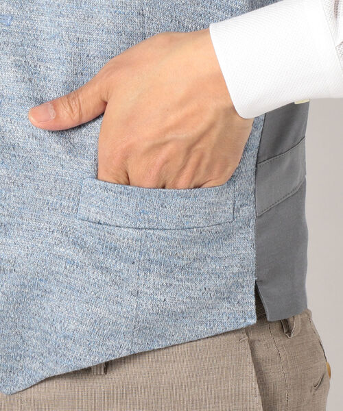 SHIPS（シップス）の「SD: ジャージー リネン メランジ ベスト（ライトブルー）（ベスト・メンズ・ライトブルー・SMALL/MEDIUM/LARGE/X-LARGE）」の7枚目の写真