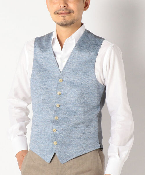 SHIPS（シップス）の「SD: ジャージー リネン メランジ ベスト（ライトブルー）（ベスト・メンズ・ライトブルー・SMALL/MEDIUM/LARGE/X-LARGE）」の12枚目の写真
