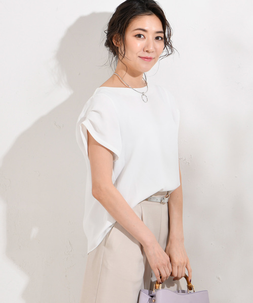 RIVE DROITE（リヴドロワ）の「ダブルクロスタックブラウス（シャツ/ブラウス・レディース・ホワイト/グリーン/ネイビー・FREE）」の6枚目の写真