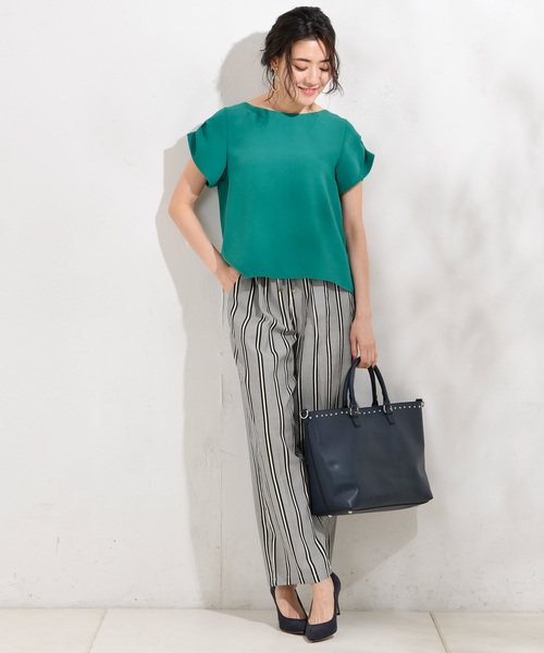 RIVE DROITE（リヴドロワ）の「ダブルクロスタックブラウス（シャツ/ブラウス・レディース・ホワイト/グリーン/ネイビー・FREE）」の10枚目の写真