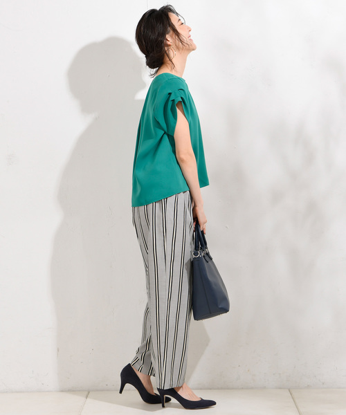 RIVE DROITE（リヴドロワ）の「ダブルクロスタックブラウス（シャツ/ブラウス・レディース・ホワイト/グリーン/ネイビー・FREE）」の11枚目の写真