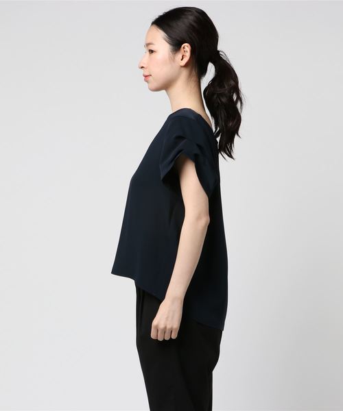 RIVE DROITE（リヴドロワ）の「ダブルクロスタックブラウス（シャツ/ブラウス・レディース・ホワイト/グリーン/ネイビー・FREE）」の4枚目の写真