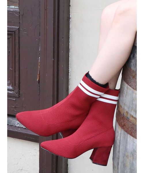 dazzlin（ダズリン）の「ソックスブーツ（ブーツ・レディース・ブラック/ネイビー/グリーン/バーガンディー・MEDIUM/LARGE）」の4枚目の写真