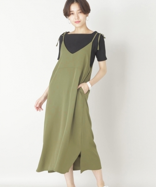 LOWRYS FARM（ローリーズファーム）の「２ＷＡＹキャミワンピース　801632（ワンピース・レディース・ブラック/グリーン/ドット・MEDIUM/LARGE）」の3枚目の写真