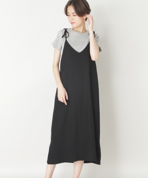 LOWRYS FARM（ローリーズファーム）の「２ＷＡＹキャミワンピース　801632（ワンピース・レディース・ブラック/グリーン/ドット・MEDIUM/LARGE）」の2枚目の写真