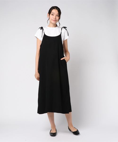 LOWRYS FARM（ローリーズファーム）の「２ＷＡＹキャミワンピース　801632（ワンピース・レディース・ブラック/グリーン/ドット・MEDIUM/LARGE）」の6枚目の写真