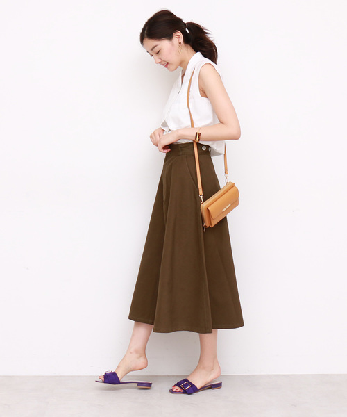 N.(N. Natural Beauty Basic)(エヌエヌナチュラルビューティーベーシック)の「キュームコアローンノースリーブシャツ(シャツ/ブラウス・レディース・ブラック/ホワイト/パープル/ダークネイビー・MEDIUM)」の9枚目の写真