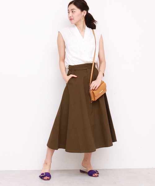 N.(N. Natural Beauty Basic)(エヌエヌナチュラルビューティーベーシック)の「キュームコアローンノースリーブシャツ(シャツ/ブラウス・レディース・ブラック/ホワイト/パープル/ダークネイビー・MEDIUM)」の10枚目の写真