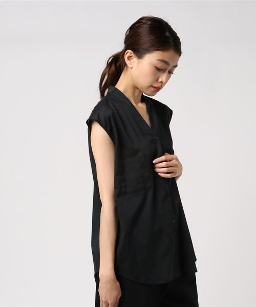 N.(N. Natural Beauty Basic)(エヌエヌナチュラルビューティーベーシック)の「キュームコアローンノースリーブシャツ(シャツ/ブラウス・レディース・ブラック/ホワイト/パープル/ダークネイビー・MEDIUM)」の11枚目の写真