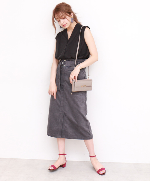 N.(N. Natural Beauty Basic)(エヌエヌナチュラルビューティーベーシック)の「キュームコアローンノースリーブシャツ(シャツ/ブラウス・レディース・ブラック/ホワイト/パープル/ダークネイビー・MEDIUM)」の14枚目の写真