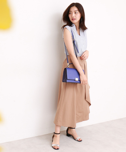 N.(N. Natural Beauty Basic)(エヌエヌナチュラルビューティーベーシック)の「キュームコアローンノースリーブシャツ(シャツ/ブラウス・レディース・ブラック/ホワイト/パープル/ダークネイビー・MEDIUM)」の16枚目の写真