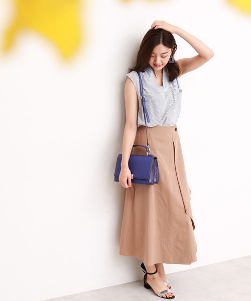 N.(N. Natural Beauty Basic)(エヌエヌナチュラルビューティーベーシック)の「キュームコアローンノースリーブシャツ(シャツ/ブラウス・レディース・ブラック/ホワイト/パープル/ダークネイビー・MEDIUM)」の17枚目の写真