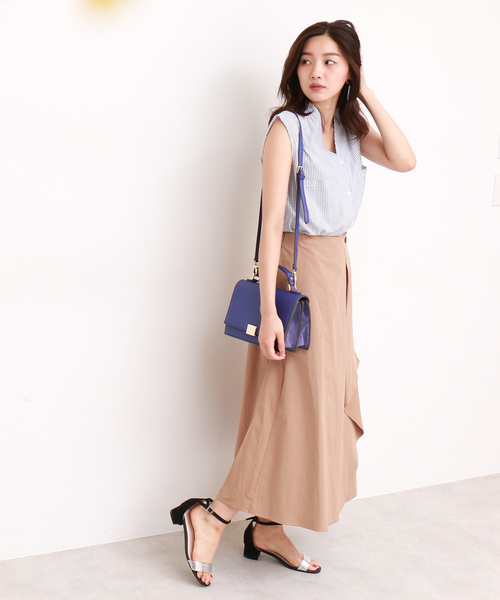 N.(N. Natural Beauty Basic)(エヌエヌナチュラルビューティーベーシック)の「キュームコアローンノースリーブシャツ(シャツ/ブラウス・レディース・ブラック/ホワイト/パープル/ダークネイビー・MEDIUM)」の18枚目の写真
