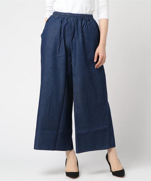 Samansa Mos2 Blue サマンサモスモスブルー の デニムガウチョ デニムパンツ Wear